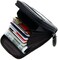 DEEZOMO RFID Blocking Genuine Leather Mini Credit Card Case Organizer Compact Wallet with ID Window - Black
