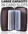 ايزي يو لايف محفظة بسوستة من الجلد الطبيعي لحمل بطاقات الائتمان مع 26 فتحة للبطاقات، لون اسود، مقاس S
