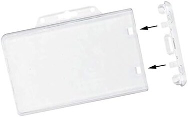 سبيشاليست اي دي حامل بطاقات بلاستيكي شفاف افقي بقفل دائم يباع بشكل فردي