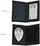 LB LEATHERBOSS Genuine Leather Police Shield Shape Badge Holder Bifold Wallet, Black