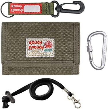 RE ROUGH ENOUGH Small Minimalist Travel Men Women Front Pocket Canvas Wallet Cases Credit Card Holder Coin Purse Money Organizers Cash Bags with Zipper Pockets for Boy School Outdoor Sport Casual