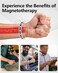 Feraco Mens Magnetic Bracelets for Arthritis &amp; Joint Pain Relief, Classic Balck Titanium Stainless Steel Bracelet with Hematite Magnet Stones, Natural Health Jewelry Gifts, 8.66 inch