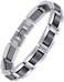 Feraco Mens Magnetic Bracelets for Arthritis &amp; Joint Pain Relief, Classic Balck Titanium Stainless Steel Bracelet with Hematite Magnet Stones, Natural Health Jewelry Gifts, 8.66 inch