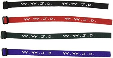 Rhode Island Novelty W.W.J.D. Webbing Bracelet Assortment (12 pc)