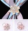 123Arts 6pcs Women's Fashion Flover Faux Pearl Crystal Rhinestone Scarf Ring Buckle Clip