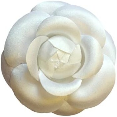 M&amp;S Schmalberg Camellia Silk Fabric Flower Pin Brooch Flower. White Camellia Brooch Pin - Hand-made in New York's Garment Center (American Made)