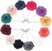 Geek-M Men's Lapel Pin Handmade Boutonniere Flower Pin for Suit Wedding Groom Xmas Gift Pack of 12