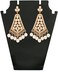 Touchstone Indian Bollywood Fine Jewelry Inspired Cubic Zirconia CZs studded Designer Jewelry Long Chandelier Earrings In Gold And Silver Tone For Women.