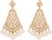 Touchstone Indian Bollywood Fine Jewelry Inspired Cubic Zirconia CZs studded Designer Jewelry Long Chandelier Earrings In Gold And Silver Tone For Women.