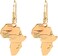 BR Gold Jewelry 24k Gold Plated Brass Africa Map Dangle Earring