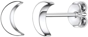 ChicSilver Moon Earrings for Women Moon and Star Earrings Hypoallergenic 925 Sterling Silver Stud Earrings Simple Fashion Small Crescent Mothers Necklace Gifts for Mom
