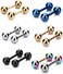 Tanyoyo 4mm Surgical Stainless Steel Ear Piercing Studs Earrings sets 5 - 6 Pair Mixed Colors High Polished 16G &iexcl;&shy;