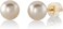 THE PEARL SOURCE White Japanese Akoya Real Pearl Earrings for Women - 14k Gold Stud Pearl Earrings   Hypoallergenic Earrings with Genuine Cultured Pearls, 6.5-7.0mm