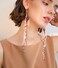badu Feather Women Earrings Long Tassel Bohemian Natural Crystal Beads Jewelry Wedding Accessories (Color)