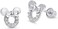 Lovearing 925 Sterling Silver Rhodium Plated Mouse Cubic Zirconia Screwback Baby Girls Earrings