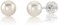 THE PEARL SOURCE Round White Freshwater Real Pearl Earrings for Women - 14k Gold Stud Earrings   Hypoallergenic Earrings with Genuine Cultured Pearls, 6.0mm-12.00mm, 7.0mm, Pearl, Pearl