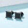 Tarsus Hypoallergenic Black Square Men Earrings Studs Stainless Steel Earrings for Sensitive Ears Nickel Free Jewelry Diamond Unisex Hip Hop Studs