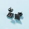 Tarsus Hypoallergenic Black Square Men Earrings Studs Stainless Steel Earrings for Sensitive Ears Nickel Free Jewelry Diamond Unisex Hip Hop Studs
