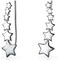 Bling Jewelry USA Patriotic Celestial Shooting Star Ear Pin Climbers Earrings For Teen Women Wrap Crawlers .925 Sterling Silver