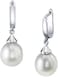 THE PEARL SOURCE Drop Shape White Freshwater Cultured Pearl Elegance Earrings for Women