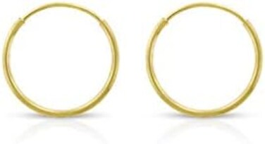 In Style Designz 14k Solid Gold Endless Hoop Earrings, 14k Gold Thin Hoop Earrings, Cartilage Earrings, Helix Earring, Nose Hoop, Tragus Earring, 100% Real 14k Gold