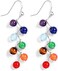 Jauxin 7 Chakra Long Dangle Stanless Steel Hook Healing Engery Earrings for Women Girls