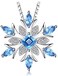 JewelryPalace Snowflake Genuine Swiss Blue Topaz Solid 925 Sterling Silver Pendant Necklace 18 Inches Box Chain