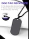 Richsteel Black Plain Dog Tag Necklace for Men ID/Name Jewelry