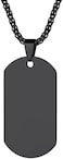 Richsteel Black Plain Dog Tag Necklace for Men ID/Name Jewelry