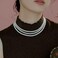 Mecool Elegant Women Lady White Artificial Pearls Long Sweater Chain Necklace