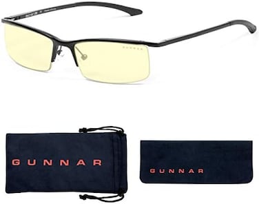 Gunnar gaming and computer eyewear/emissary, amber tint - patented lens, reduce digital eye strain &amp; reduce eye dryness, block 65% of harmful blue light
