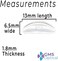 Gms Optical? 1.8mm x 13mm Short Anti-Slip Adhesive Contoured Silicone Eyeglass Nose Pads -.