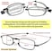 Success Eyewear Reading Glasses 2 Pair Black and Gunmetal Readers Compact Folding Unisex Glasses for Reading Case Included
