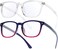 livho 2 Pack Blue Light Blocking Glasses, Computer Reading/Gaming/TV/Phones Glasses for Women Men,Anti Eyestrain &amp; UV Glare (Clear+Blue Purple)