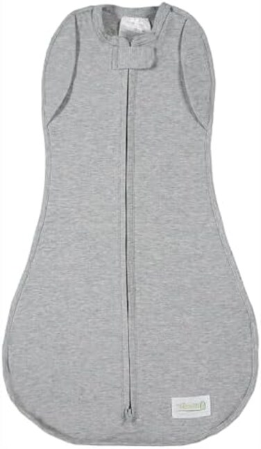 بطانية تقميط الأطفال القابلة للتحويل من وومبي يمكن ارتداؤها إلى بطانية يمكن ارتداؤها بدون ذراعين للأطفال حتى 6 أشهر، رمادي، 6.36 كجم إلى 8.58 كجم