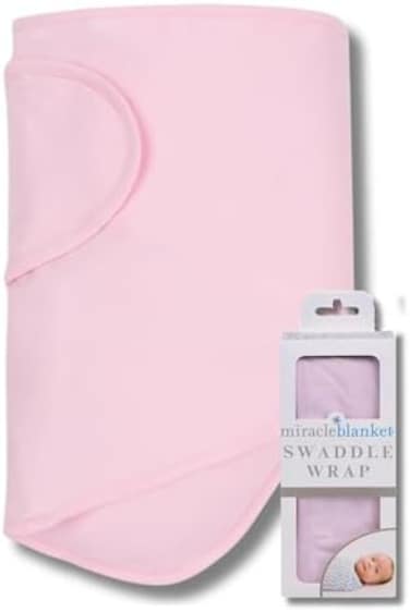 Miracle Blanket Baby Sleep Wearable Swaddle Wrap for Newborn Infant Boy or Girl 0-3 Months, Garden Pink