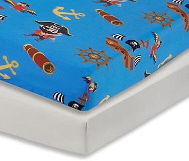 ايفريداي كيدز طقم ملاءة سرير اطفال بحواف مطاطية من المايكروفايبر الناعم بنسبة 100%، ملاءة اطفال جيدة التهوية ومضادة للحساسية تناسب مرتبة سرير الاطفال بمقاس قياسي 28 انش × 52 انش، ملاءة لغرفة الاطفال -