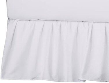 تنورة سرير اطفال من القطن الطبيعي بنسبة 100% من تي ال كير، لون ابيض، ناعمة وجيدة التهوية، للاولاد والبنات