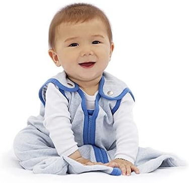 baby deedee Sleep Nest Lite Baby Sleeping Bag, Heather Blue, Small, 0-6 Months