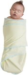ميراكل بلانكت قماط لف قابل للارتداء من بيبي سليب للاطفال حديثي الولادة من عمر 0-3 اشهر، رمادي مع حواف صفراء