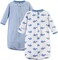 Hudson Baby Unisex Baby Cotton Long-Sleeve Wearable Sleeping Bag, Sack, Blanket, Blue Whales, 3-9 Months