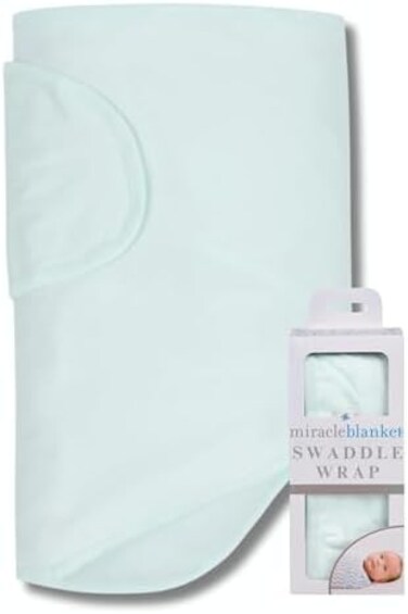 ميراكل بلانكت قماط للاطفال من الجنسين، اخضر مينت سادة، حديثي الولادة حتى 14 اسبوعا