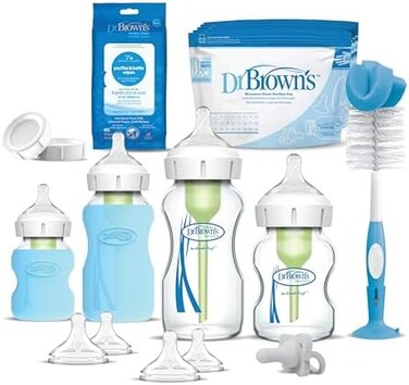 دكتور براونز مجموعة زجاجات اطفال زجاجية برقبة واسعة للمبتدئين من اوبشنز +