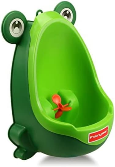 FORYEE Cute Frog Potty Training Urinal for Boys with Funny Aiming Target - Blackish Green