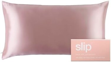 سليب غطاء وسادة سيلك كينغ، زهري (20 انش × 36 انش) - غطاء وسادة من حرير التوت النقي 100% 22 موم - مضاد للشيخوخة ومضاد لراس السرير ومضاد للتجعد اثناء النوم