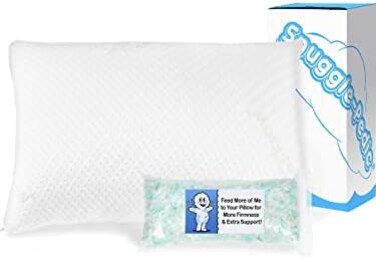 سناجل-بيديك وسادة فاخرة للغاية مصنوعة من رغوة الذاكرة المبشورة المصنوعة من الخيزران مع مقاس قابل للتعديل وسحاب قابل للازالة، غطاء وسادة تبريد جيد التهوية لا يسبب الحساسية (كينج)