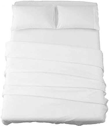 سونورو كيت طقم ملاءات سرير من المايكروفايبر فائق النعومة بعدد خيوط 1800، ملاءات مصرية فاخرة 16 انش بجيب عميق للتجاعيد ولا تسبب الحساسية - 4 قطع (كوين وايت)