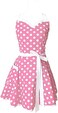 Hyzrz Lovely Sweetheart Retro Kitchen Aprons Woman Girl Cotton Polka Dot Cooking Salon Pinafore Vintage Apron Dress Mother&lsquo;S Gift One Size Lilac