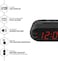 Sharp Digital alarm clock - Black case with red LED lights - Increasingly loud alarm, pleasant wake-up experience, dual alarm - backup battery, easy to use with simple operation.