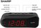 Sharp Digital alarm clock - Black case with red LED lights - Increasingly loud alarm, pleasant wake-up experience, dual alarm - backup battery, easy to use with simple operation.